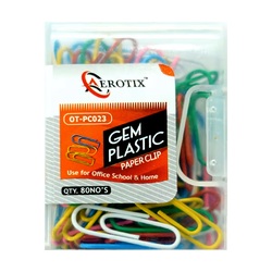 AEROTIX GEM PLASTIC Paper Clip - 80Nos